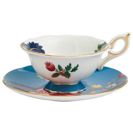 Wedgwood Taza de Té P 140 Ml Sapphire Wonderlust (4 Unidades) con Detalles de Oro de 22 Quilates